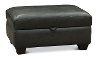 Contemporary Slate Gray Leather Storage Ottoman - Capri
