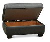 Contemporary Slate Gray Leather Storage Ottoman - Capri-2