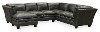 Contemporary Slate Gray Leather 3 Piece Sectional - Capri