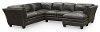 Contemporary Slate Gray Leather 3 Piece Sectional - Capri