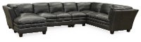 Contemporary Slate Gray Leather 4 Piece Sectional - Capri
