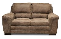 Casual Contemporary Espresso Leather Loveseat - Outback