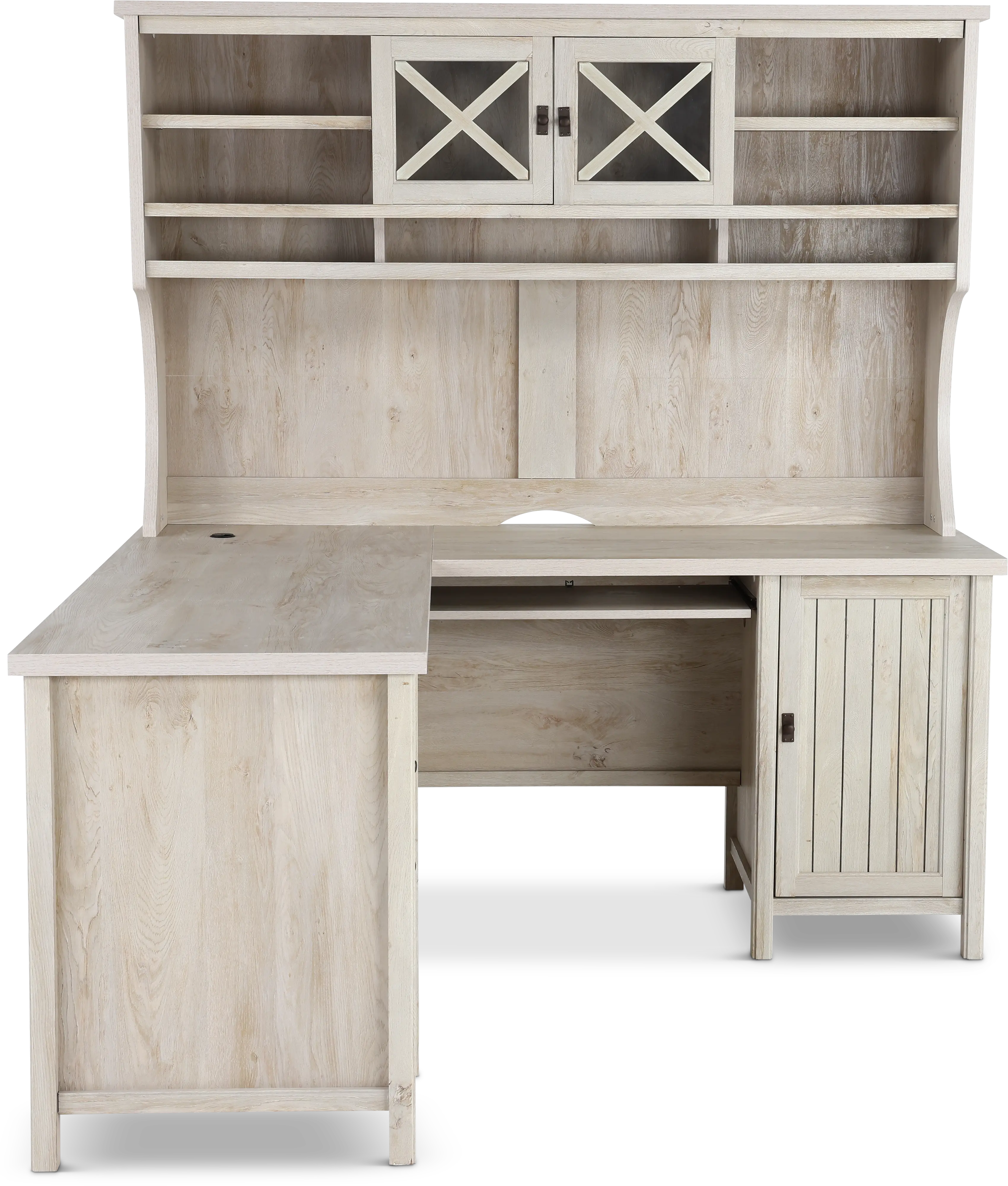 Costa L Shaped Corner Computer Desk with Hutch-3