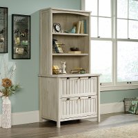 Antique White 2 Drawer Lateral File Cabinet with Hutch - Costa