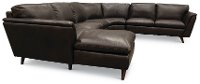Brown Leather 4 Piece Sectional Sofa with LAF Chaise - Jeffrey-2