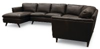 Brown Leather 4 Piece Sectional Sofa with LAF Chaise - Jeffrey-4