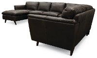 Brown Leather 4 Piece Sectional Sofa with LAF Chaise - Jeffrey-5