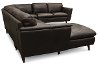 Contemporary Brown Leather 4 Piece Sectional - Jeffrey-3