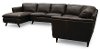 Contemporary Brown Leather 4 Piece Sectional - Jeffrey-4