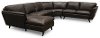 Contemporary Brown Leather 4 Piece Sectional Sofa - Jeffrey