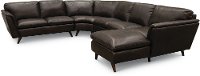 Contemporary Brown Leather 4 Piece Sectional - Jeffrey