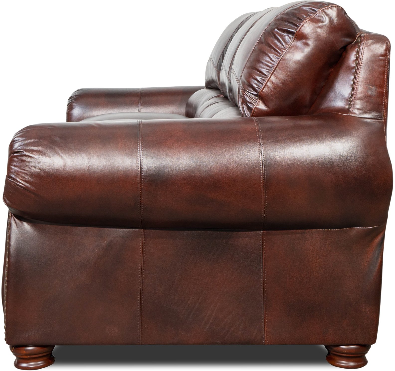 Amaretto Classic Traditional Brown Leather Sofa-3