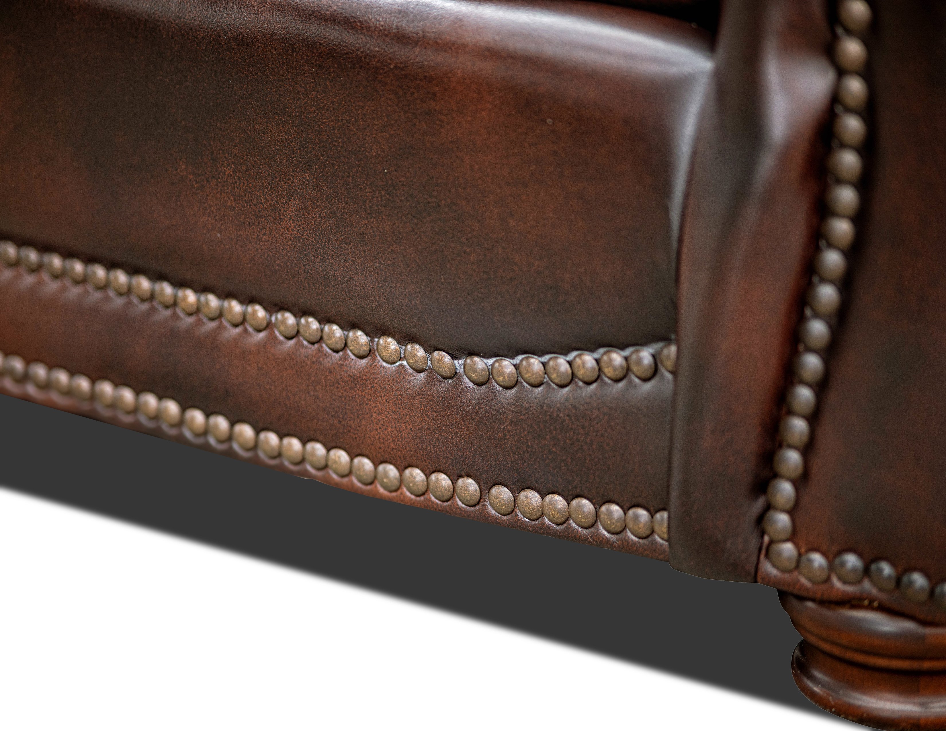 Amaretto Classic Traditional Brown Leather Sofa-5