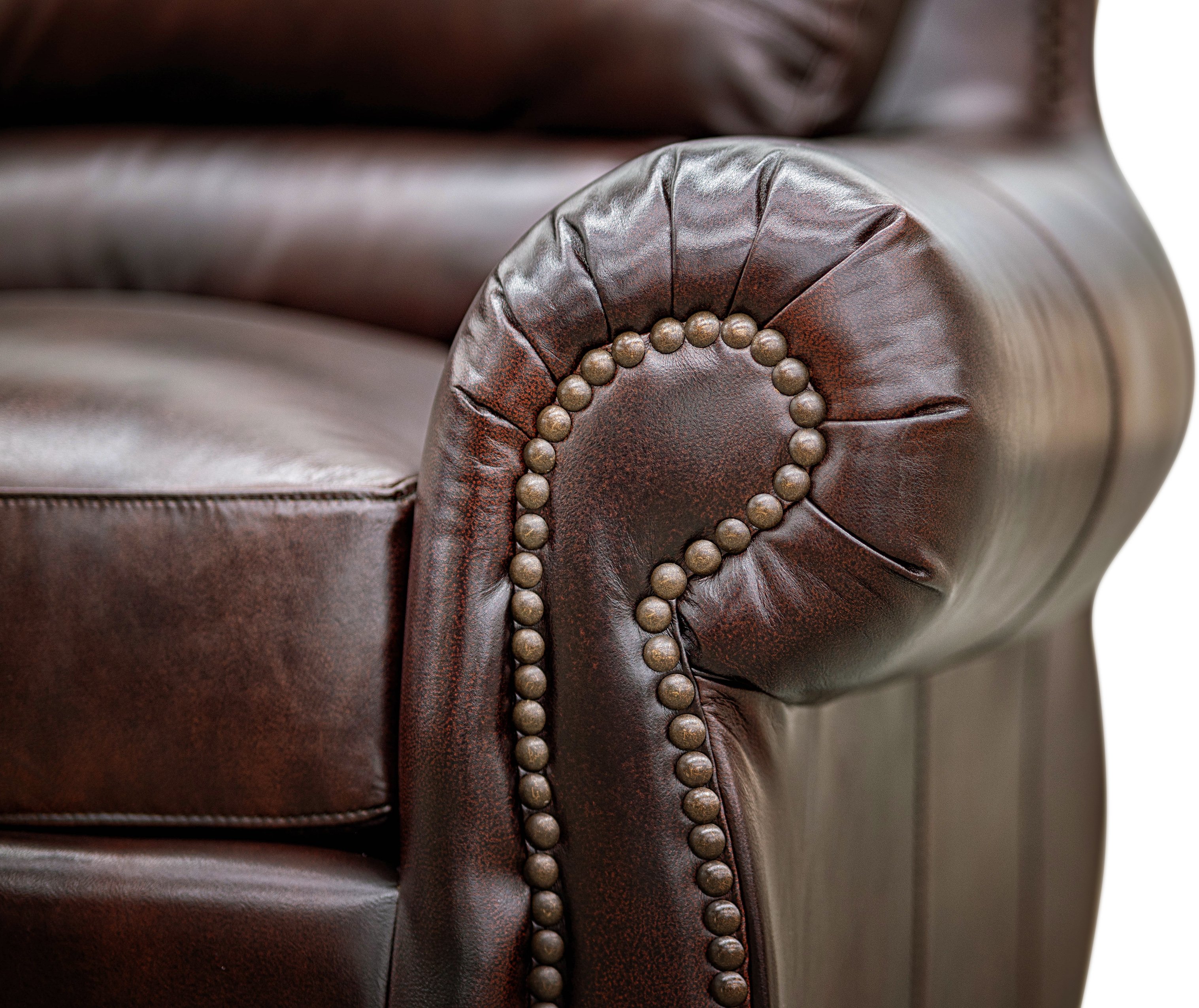Amaretto Classic Traditional Brown Leather Sofa-7