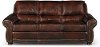 Classic Traditional Brown Leather Sofa - Amaretto