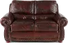 Amaretto Brown Leather Loveseat