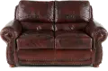 Amaretto Brown Leather Loveseat