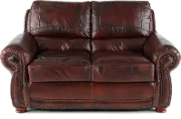 Amaretto Brown Leather Loveseat