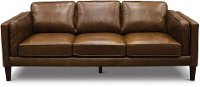Mid Century Modern Brown Leather Sofa - Brompton