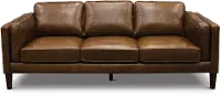 Mid Century Modern Brown Leather Sofa - Brompton