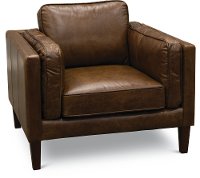Modern Classic Cocoa Brown Leather Chair - Brompton