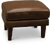 Modern Classic Cocoa Brown Leather Ottoman - Brompton