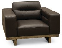 Modern Brown Leather Chair - Java