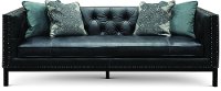 Mid Century Modern Black Leather Sofa - St. James