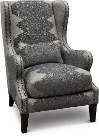 Classic Gray Wingback Chair - St. James