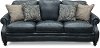 Classic Traditional Navy Blue Leather Sofa - Admiral