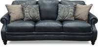 Classic Traditional Navy Blue Leather Sofa - Admiral