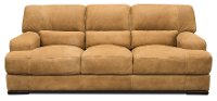 Casual Contemporary Palomino Brown Leather Sofa - Stallone