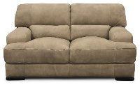 Casual Contemporary Greystone Leather Loveseat - Stallone