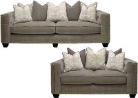 Traditional Gray 2 Piece Living Room Set - Caprice