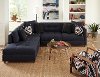 Modern Blue 4 Piece Sectional Sofa with Pendleton by Sunbrella Pillows - Domino-2