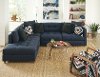 Modern Blue 4 Piece Sectional with Pendleton by Sunbrella® Pillows - Domino