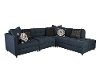 Modern Blue 4 Piece Sectional Sofa with Pendleton by Sunbrella Pillows - Domino-2