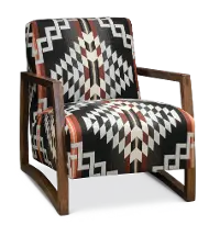 034-57 Southwest Modern Wood Chair with Pendleton by Sunbrella Fabric - Domino