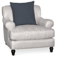 Classic Blue-Silver Striped Chair - Quincy