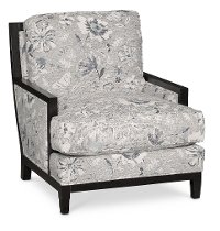 Classic Denim Floral Accent Chair - Quincy