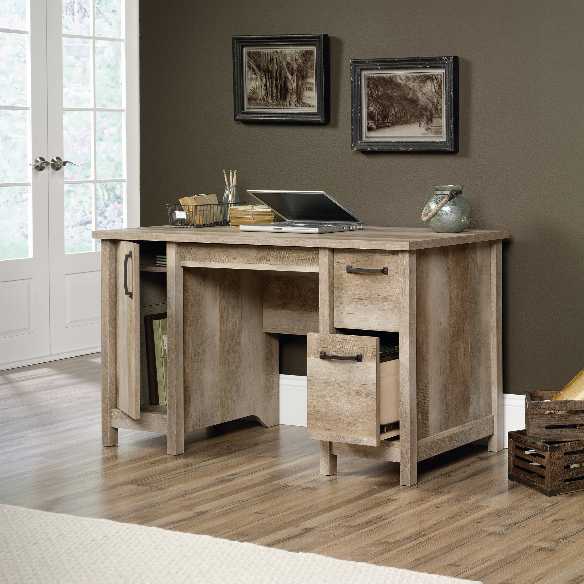 Cannery Bridge Lintel Oak Computer Desk-1
