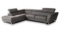 2PC/SPARTA/GREY/OPT2 Modern Dark Gray Leather 2 Piece Sectional - Sparta