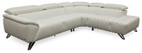 2PC/TESLA/WHITE/OPT1 Modern White Leather 2 Piece Sectional - Telsa