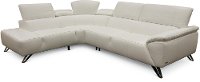 2PC/TESLA/WHITE/OPT2 Modern White Leather 2 Piece Sectional - Telsa