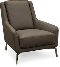 PUELLA-100/VISONE/CH Modern Gray Leather Accent Chair - Tesla