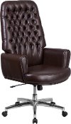 High Back Tufted Swivel Chair