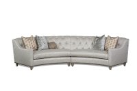Mid-Century Modern Linen 2 Piece Sectional Sofa - Diamante