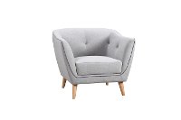 Mid-Century Modern Light Gray Chair - Avery