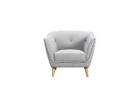 Mid Century Modern Light Gray Chair - Avery-3