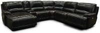 Brown Leather-Match Power Reclining Sectional Sofa - Brant-2